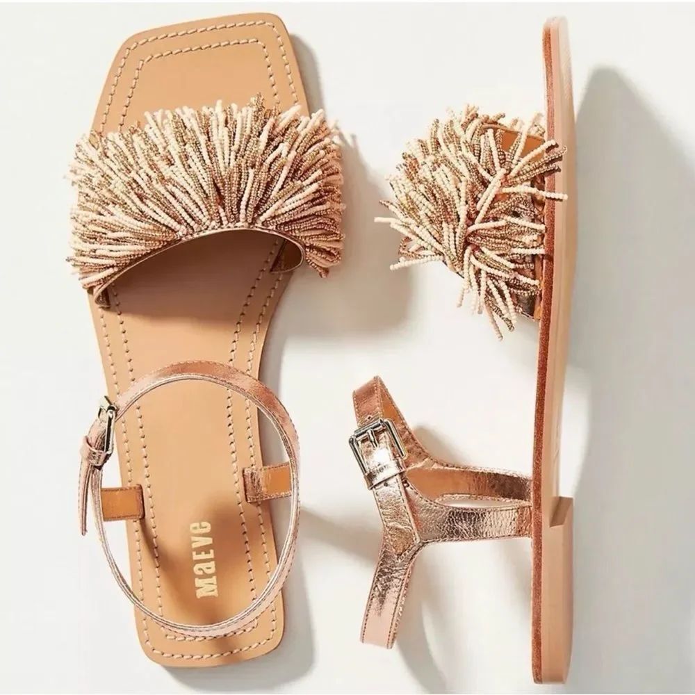 ANTHROPOLOGIE MAEVE BEADED SANDALS NEW 9